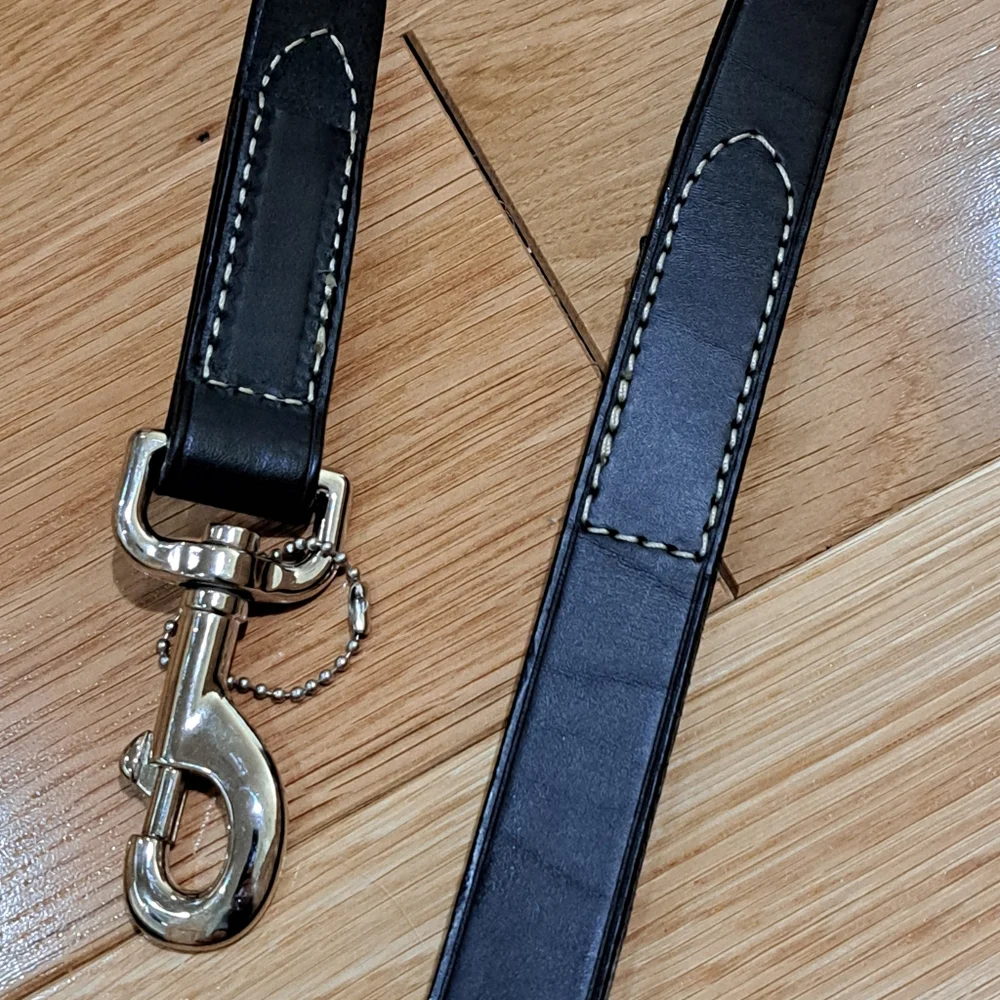 Circle T Black Genuine Leather Dog Leash Large 1